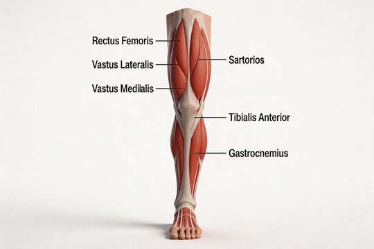 Human leg muscle anatomy diagram