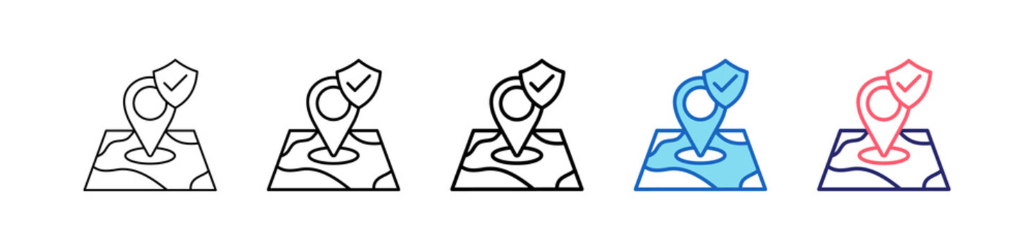 Safe Zone Icon In 5 Different Styles Set Collection.   