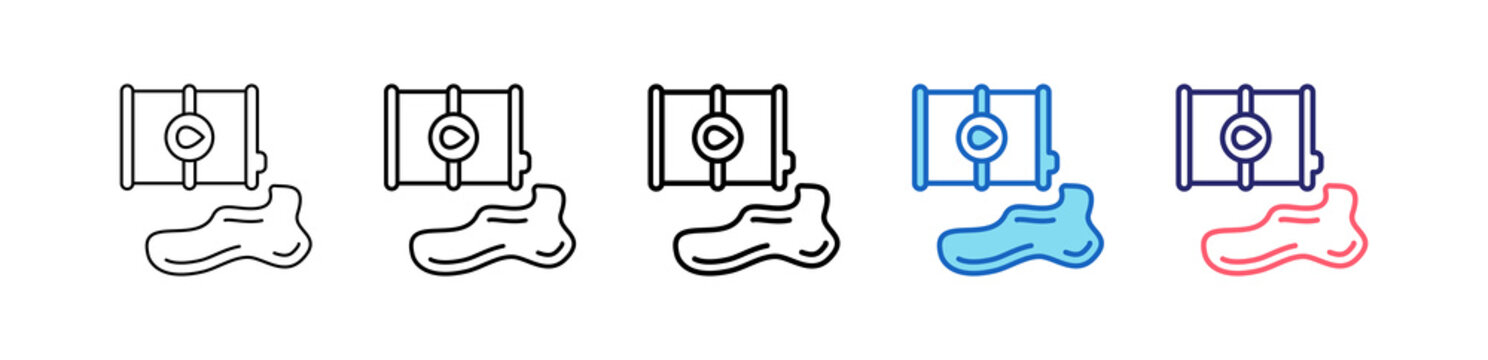 Oil Spill Icon In 5 Different Styles Set Collection.   