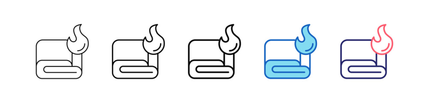 Fire Blanket Icon In 5 Different Styles Set Collection.   