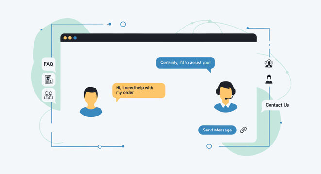 Chatbot conversation interface with user and AI assistant
