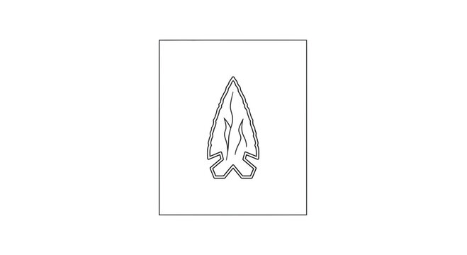 Ancient Arrowhead Icon, Primitive Stone Tool, Archaeological Artifact, Vector Graphic
