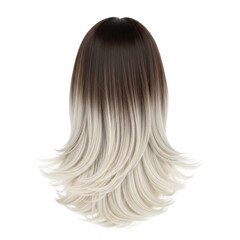 Fototapeta premium long straight human hair with ombre effect isolated on transparent background