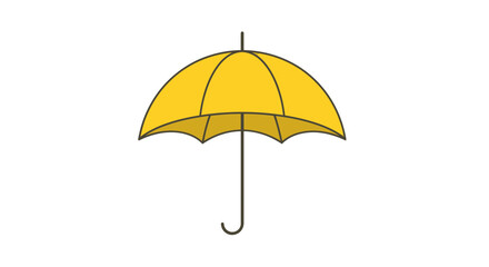 Obraz premium Yellow Umbrella Isolated on White Background, Open, Protection
