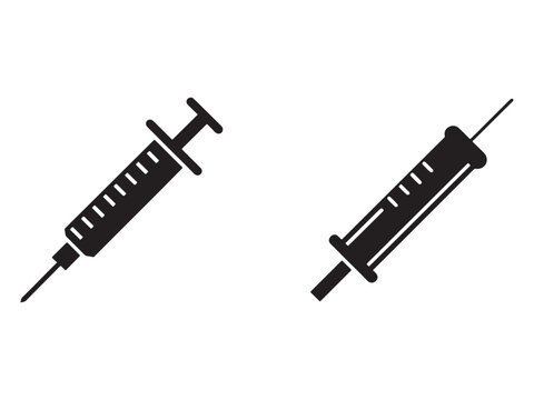 Syringe icons in different positions for medical and healthcare concepts  injections and vaccinations