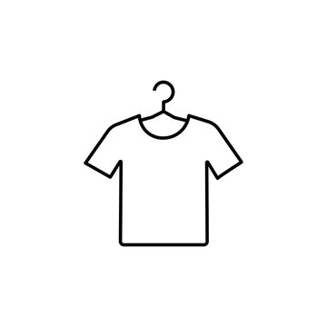 T-shirt on a hanger isolated on white background