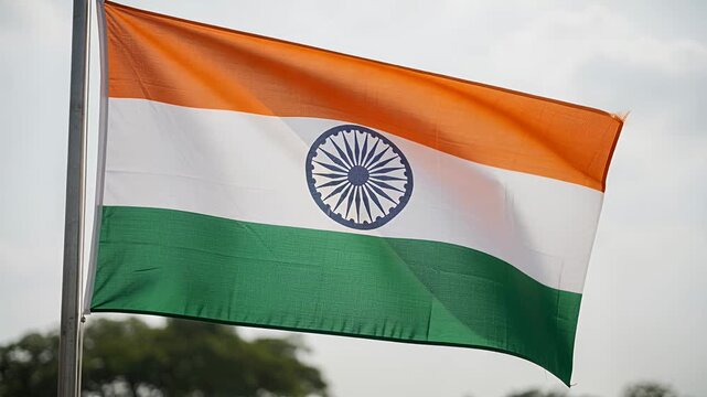 flag india tricolor flutter outdoors chakra breeze