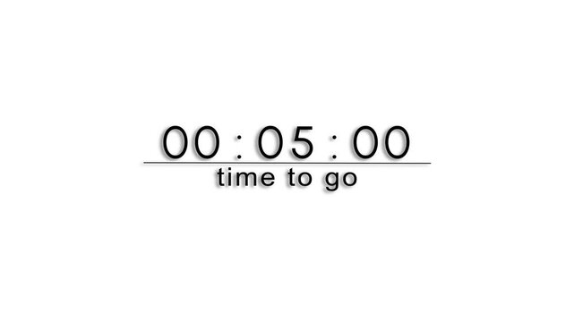Counting timer minutes clock number animation.