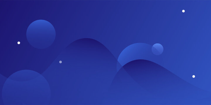 Abstract blue banner bakcground with circle modern geometric shapes. Vector illustration. Eps10