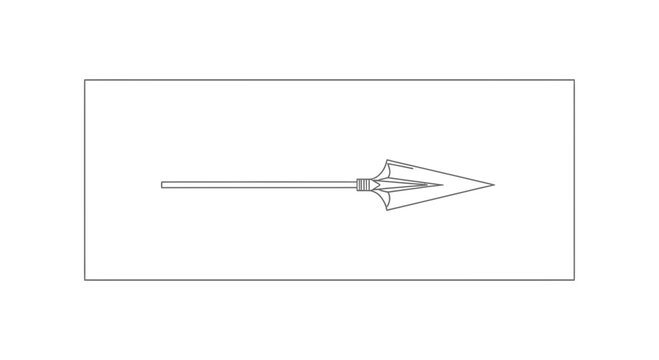 Arrowhead, spear tip, ancient weapon, hunting tool, sharp point, historical artifact, vector illustration