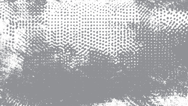 Abstract halftone overlay with distressed grunge pattern Monochrome grunge surface with subtle textured finish