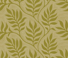 Fototapeta premium Abstract floral leaves seamless pattern with dotted style. 