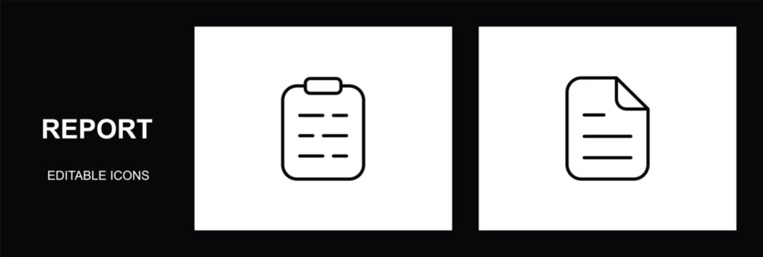 Premium Report and Document Icon Set