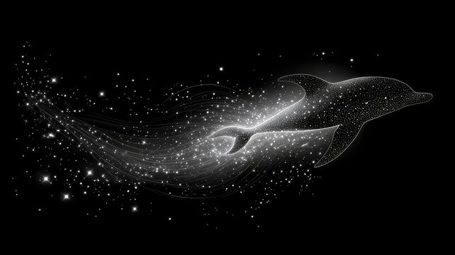 Majestic whale with extended tail soars through sky gigantic cetacean hovers aloft showcasing its impressive tail