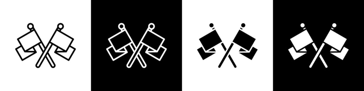 Flags black and white icon design concept	
