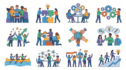Fototapeta premium Diverse Business Team Collaboration and Strategic Partnership Concept 