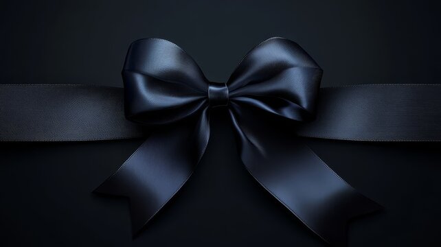 Elegant black bow with large decorative knot stylish black bow features prominent decorative loop