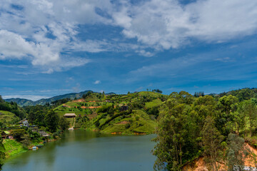 Fototapeta premium Landscape of the Guatapé dam in Antioquia