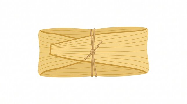 Traditional Pamonha or Tamale Wrapped in Corn Husk Vector Illustration
