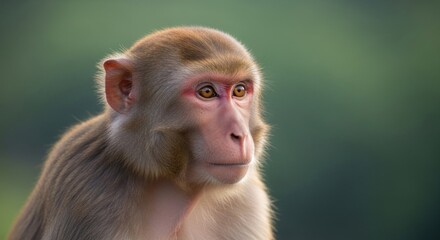 Fototapeta premium Curious Monkey Watching Its Environment