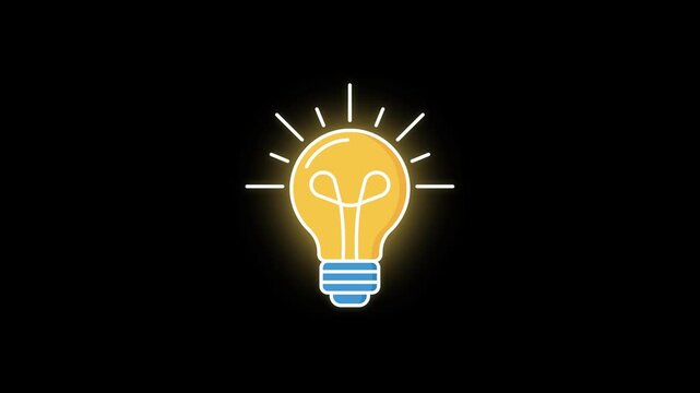Light Bulb Glow Blink Animation Idea Inspiration Innovation Energy Concept Visual