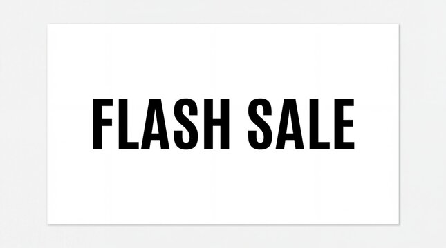 Limited time flash sale announcement with bold, high-impact typography on a clean white background, ideal for urgent promotional advertising and special offers