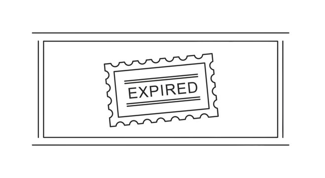 Expired Stamp Icon - Vintage Seal of Expiration, Deadline Concept