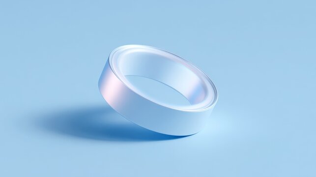 White paracetamol pill with a broad blue halo, minimalistic concept of pain relief and healthcare, isolated on clean background with modern medical design and wellness theme