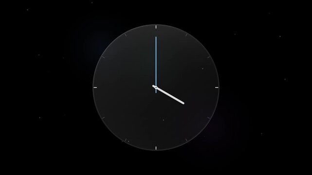 Minimalistic black clock face indicating the time 400. Suitable for time management concepts and productivityrelated designs. Modern and clean aesthetic.