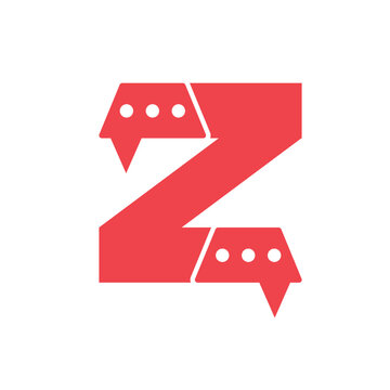 Red Z Chat Logo Design Concept Representing Conversation, Messaging, Branding And Communication