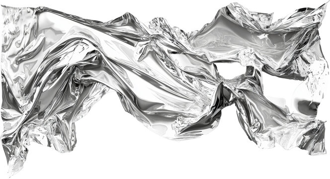silver foil fabric waving 