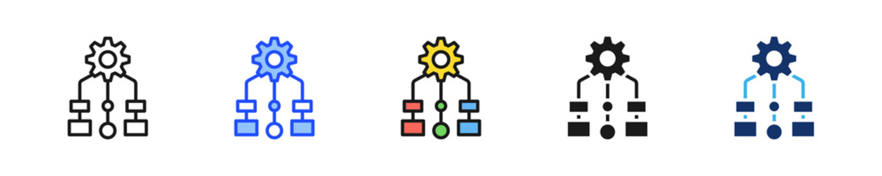 Process Mapping Icon Collection With Multiple Styles