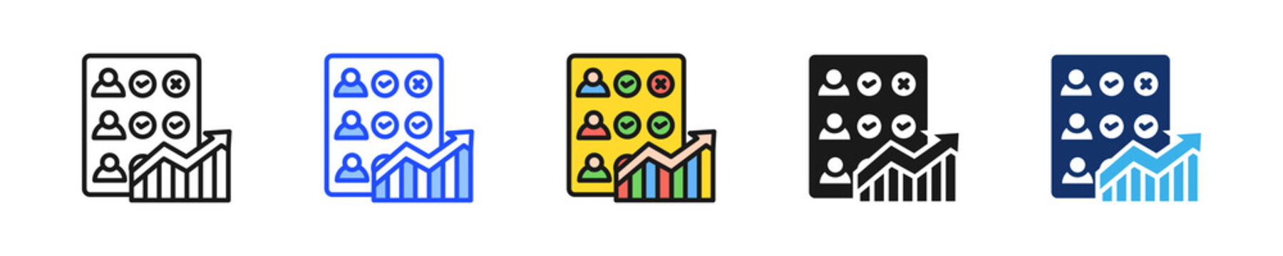 Skill Matrix Icon Collection With Multiple Styles