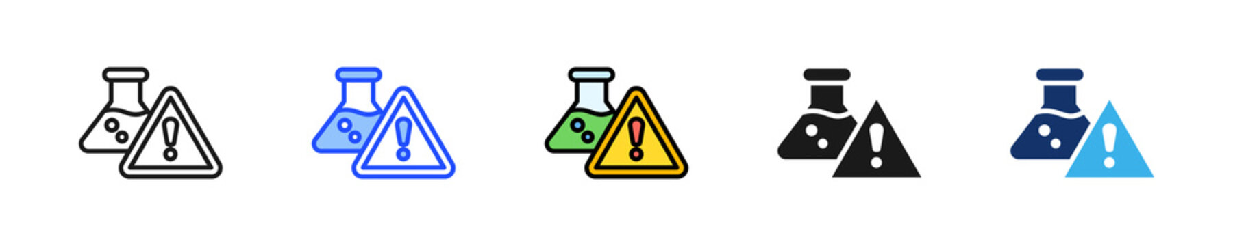 Hazard Sign Icon Collection With Multiple Styles