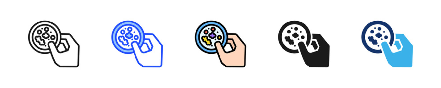 Petri Dish Hand Icon Collection With Multiple Styles