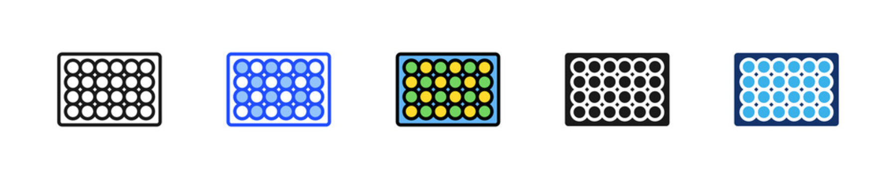 Microplate Icon Collection With Multiple Styles