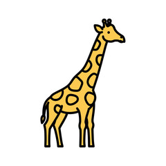 Obraz premium Cute Cartoon Giraffe Icon on White Background