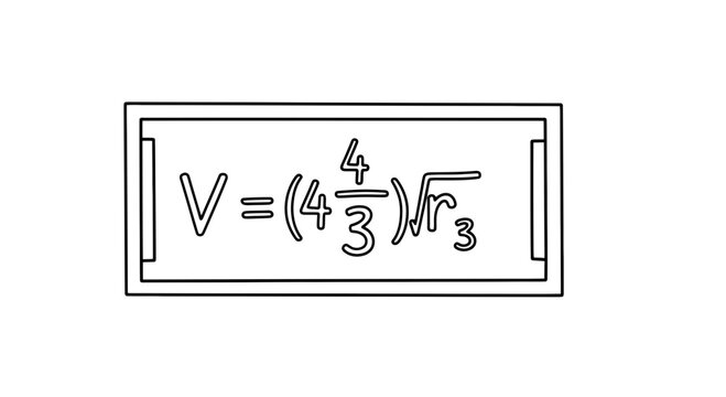 Mathematical Formula for Volume of a Sphere on a Whiteboard