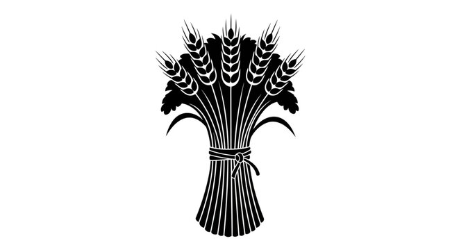 Harvested wheat sheaf silhouette