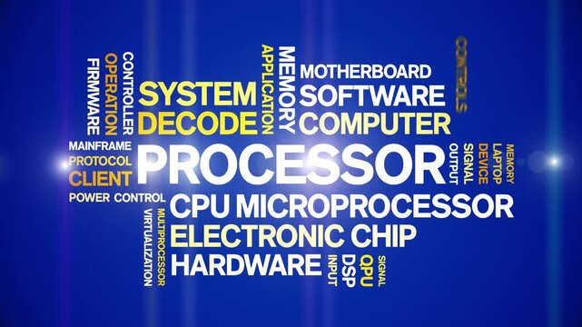 Processor animated word cloud-text design animation tag kinetic typography seamless loop.