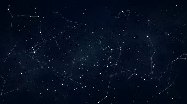 Expansive deep space celestial map displaying myriad glittering star clusters and glowing constellations against a dark starry expanse evoking cosmic wonder and the vast uncharted universe for