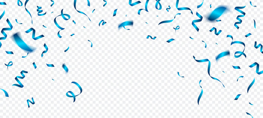 Creative abstract confetti shapes in light blue color for festive graphic design projects isolated on transparent background © FamousDesignMarket