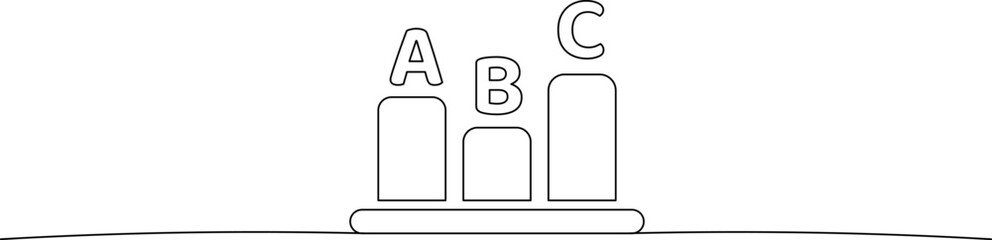 A simple diagram of three blocks labeled A, B, and C on a flat surface © Safdarali