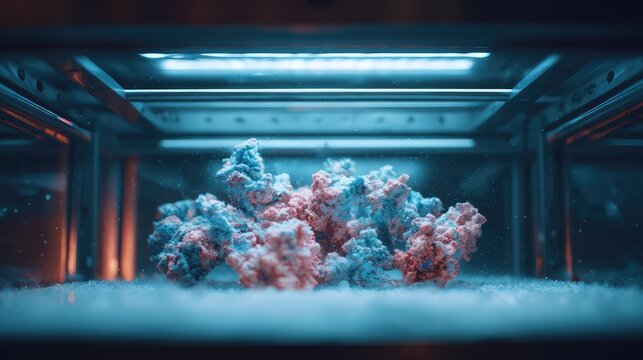 Microorganisms developing at cellular level in laboratory