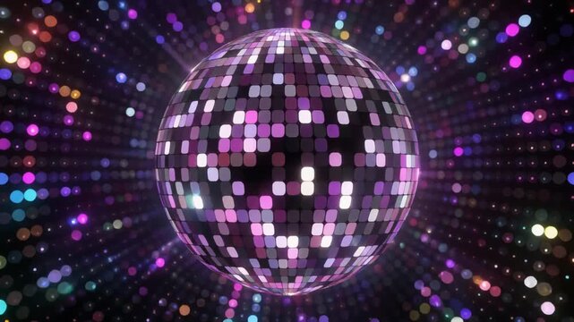 Mirror Ball Disco Lights Club Dance Party Glitter Background. Shiny glitzy rippling particles mirror ball effect. glittering sparkles disco. glamour fashion events, jazz,  4k