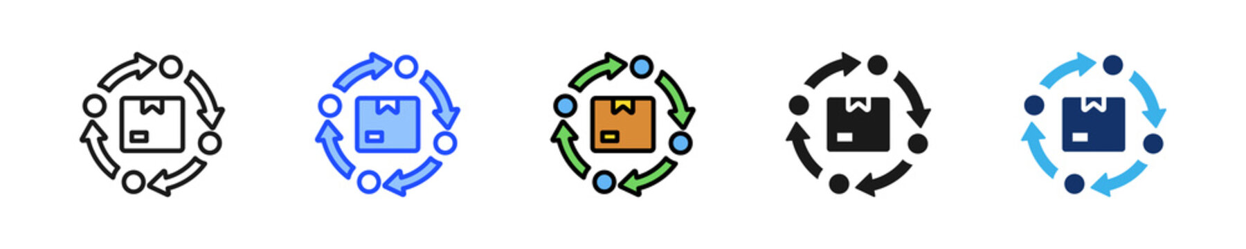 Lifecycle Stage Icon Collection With Multiple Styles