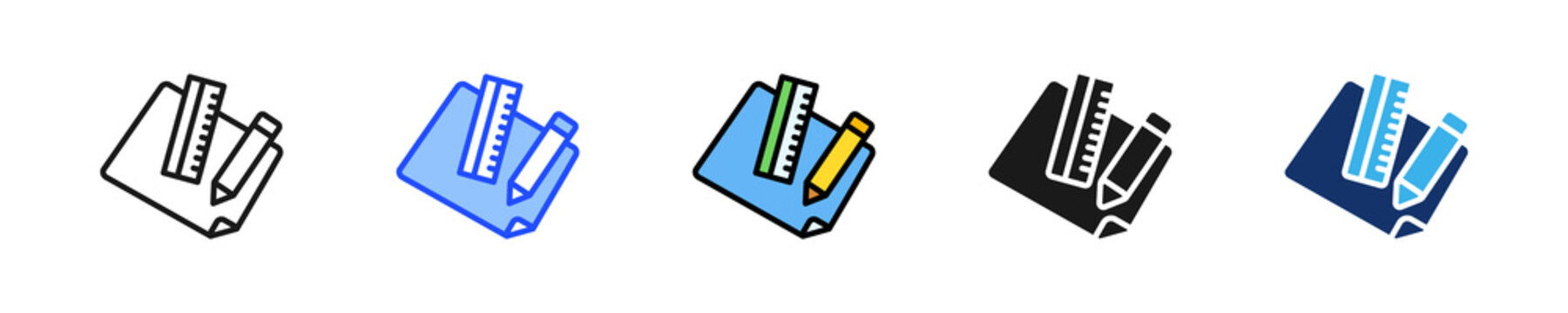 Design Plan Icon Collection With Multiple Styles