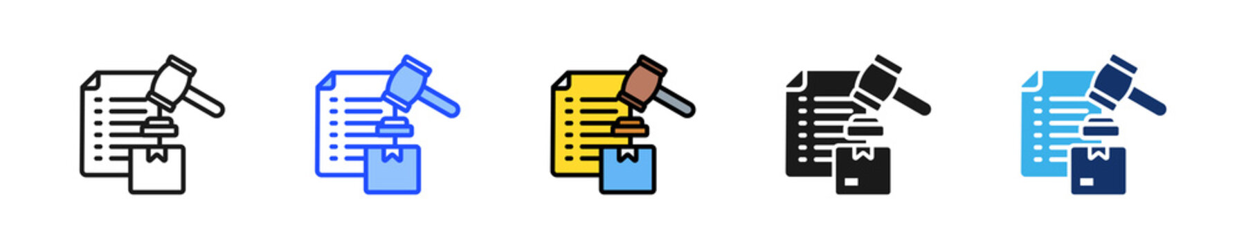 Regulatory Doc Icon Collection With Multiple Styles