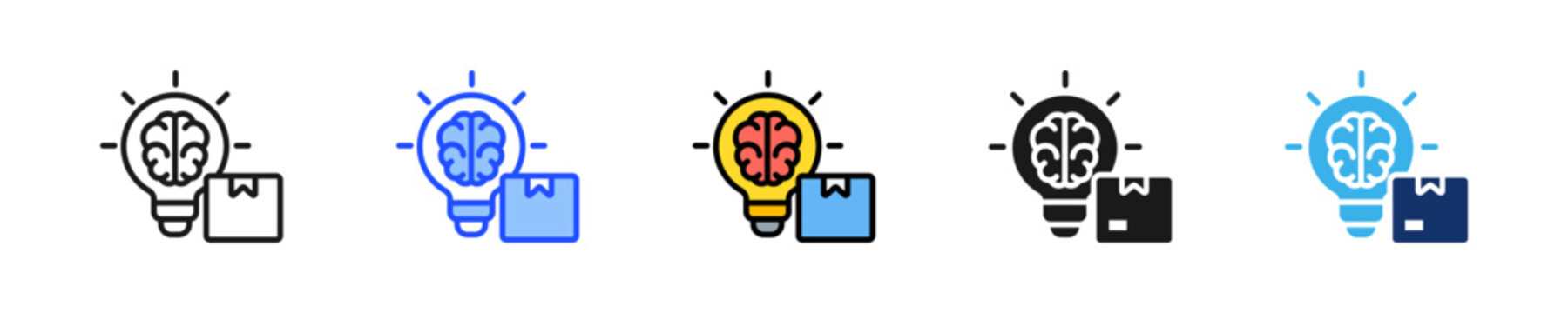 Innovation Idea Icon Collection With Multiple Styles