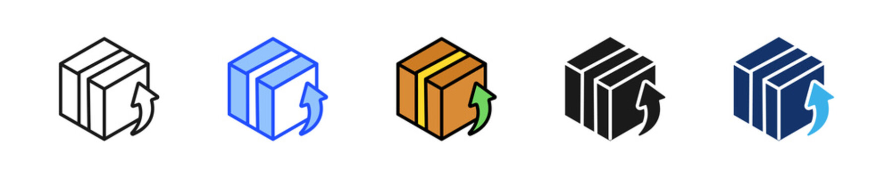 Return Cycle Icon Collection With Multiple Styles